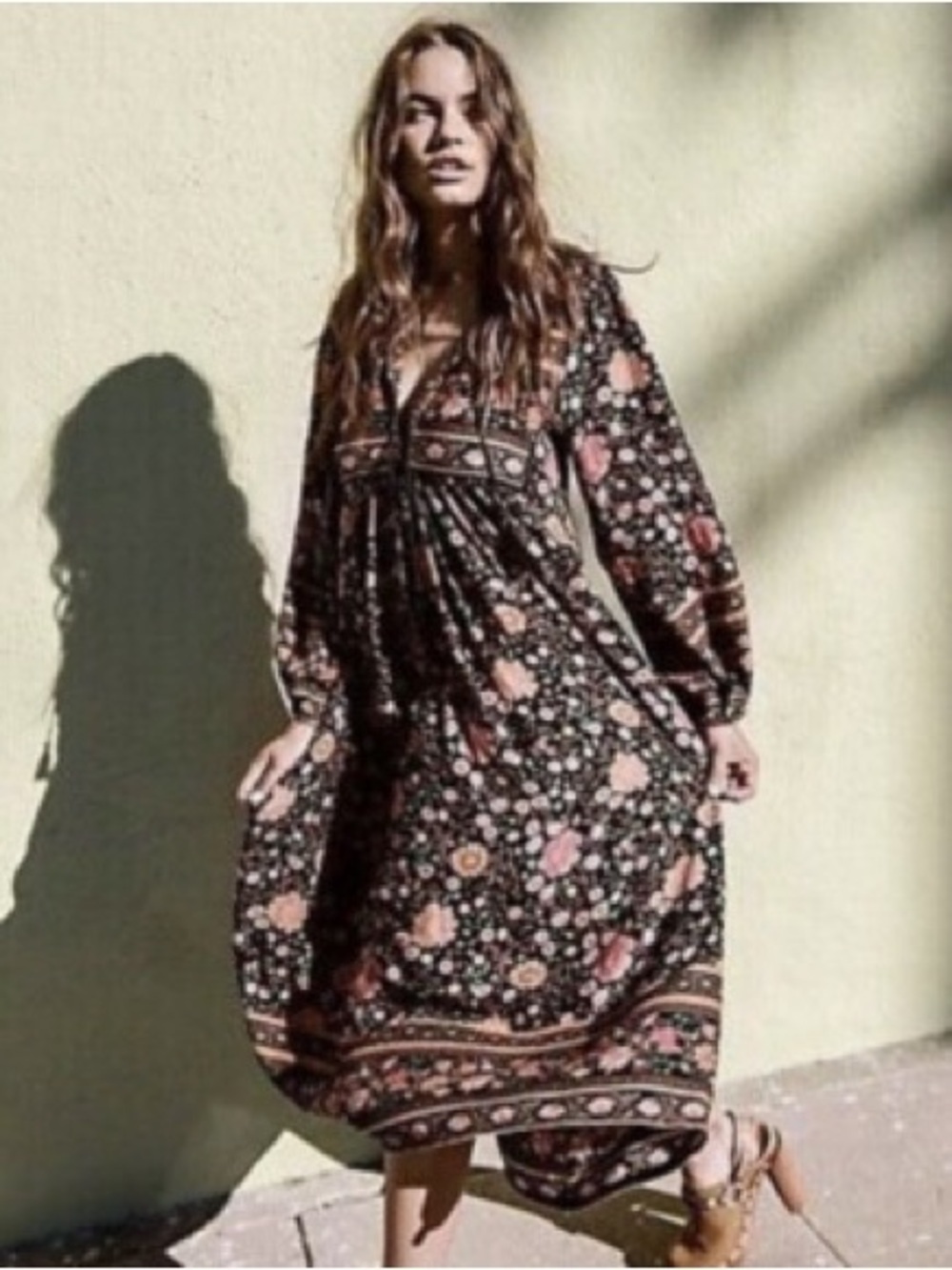 Spell winter garden folk dress midi small - Picture 2 of 9